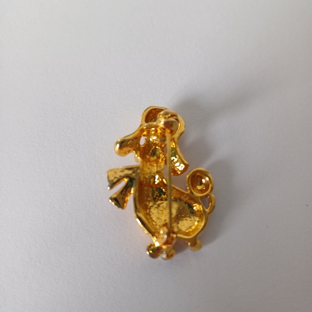 Gold Tone Poodle Brooch 1 1/4" - Picture 2 of 4